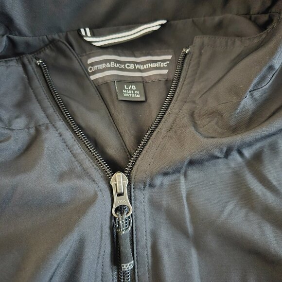 Men's Cutter & Buck WeatherTec Full Zip Windbreaker Jacket Black SZ L - Picture 6 of 9